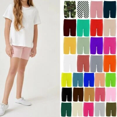 RSJ ENGLAND GIRLS CYCLING SHORTS CHILDRENS KIDS BOYS PLAIN SPORT GYMNASTICS DANCE SCHOOL