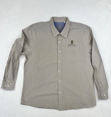 Cutter & Buck Mens White Plaid Baylor Bears University Button Front Shirt Sz 3XL - Image 1 of 4