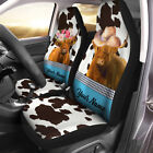 Highland Cattle Pattern Customized Name Dairy Cow Car Seat Cover Decoration