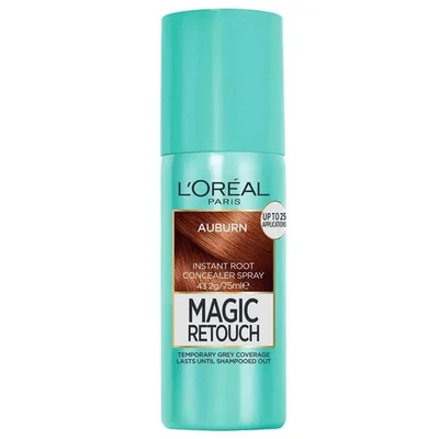 Corrector de raíces temporal L'Oreal Paris Magic Retouch spray cubierta instantánea castaño rojizo Foto 1 de 2
