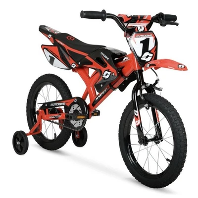 Hyper 16” Moto Bike Kids Bicycle w/ Training Wheels – New in Box (Box Damaged) - Image 1 of 4