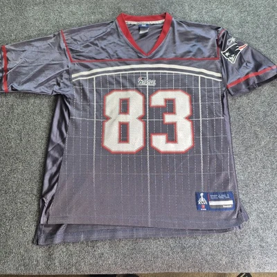 Camiseta de fútbol para hombre Wes Welker New England Patriots Reebok XL gris del Super Bowl Foto 1 de 4