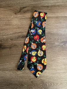 Vintage 1996 Warner Bros Looney Tunes Mania Christmas Holiday Neck Tie Bugs  - Picture 1 of 3