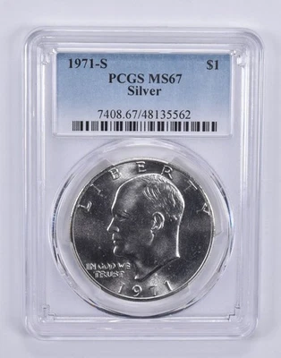 1971-S Eisenhower Dollar Ike Silver MS67 PCGS Blue Label *4068 - Image 1 of 4