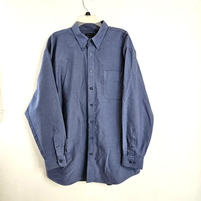 Van Heusen Shirt Mens XLT Blue  Button Up Wrinkle Free Stain Shield Long Sleeves - Image 1 of 4