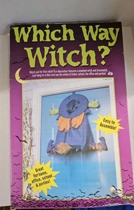 Halloween Decoration Fun World "Which Way Witch?" Witch Crashing in Door Hanger - Picture 1 of 3