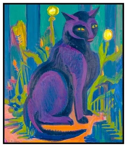 The Black Cat by Ernst Ludwig Kirchner Counted Cross Stitch Pattern - Picture 1 of 4