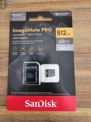 SanDisk SDSQXBD-512G-AW6KA 512GB ImageMate Pro microSDXC UHS-1 Memory Card - Image 1 of 4