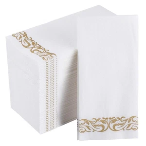 200 Linen Feel Disposable Bathroom Napkins, Soft and Absorbent Paper Guest To... - Picture 1 of 7