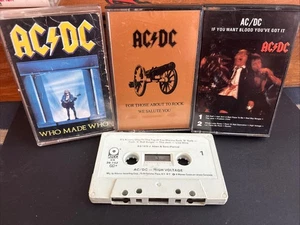 🔥 AC/DC Cassette Lot of 4 For Those About to Rock, Who Made Who, High Voltage - Bild 1 von 2