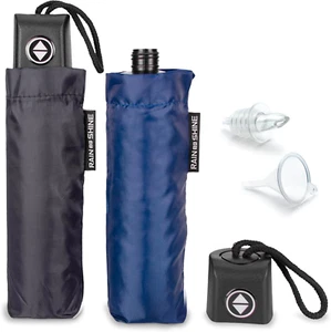 2 Pack Umbrella Flask Hidden Alcohol Booze Bottles Includes Funnel Pouring Spout - Picture 1 of 12