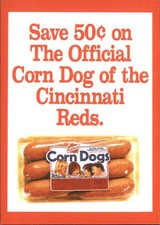 1989 Cincinnati Reds Reds Kahns Baseball Card #xx Sponsor Coupon/Kahn's Corndogs