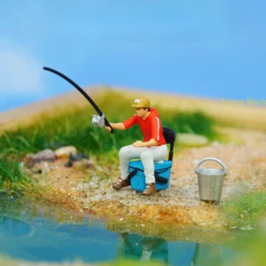 Diorama Modellino Scala 1:64 Pesca Sport Scena Display Layout Bambole Modelli - Foto 1 di 35