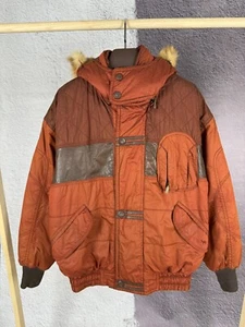 Camel Collection vintage brick cotton leather winter jacket - Picture 1 of 21