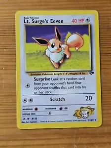 Pokémon TCG Lt. Surge's Eevee 51/132 Unlimited Gym Challenge 2000 LP WOTC. - Picture 1 of 2