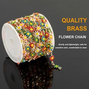 Multicolor Daisy Flowers Jewelry Chains for Making Jewelry Rhinestone Chain DIY - Picture 1 of 17