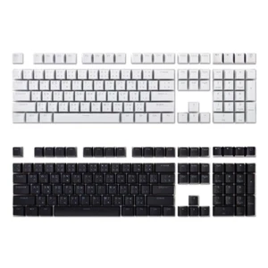 1 Set Thai Keycaps for Mechanical Keyboard Black White Color 113 Keys ABS OEM - Picture 1 of 9