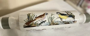 PORTMEIRION BIRDS OF BRITAIN CERAMIC ROLLING PIN for ice water 14" long 2 plugs - Picture 1 of 7
