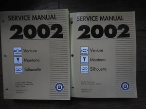 2002 Chevrolet Ventura Pontiac Montana Olds Silhouette, U Service Manual 2 Vol. - Picture 1 of 2