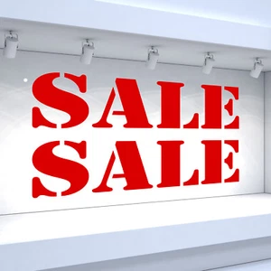 2 x OFERTA Calcomanías de vinilo pegatinas de vinilo para ventana de tienda - estilo plantilla - Imagen 1 de 15
