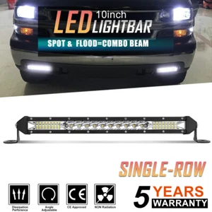 10inch Slim LED Light Bar Spot Flood Combo Work Truck SUV ATV Driving Offroad - Picture 1 of 18