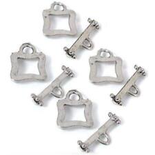4 Bali Toggle Clasps Square Antique Finish Silver Plated Jewelry Repair