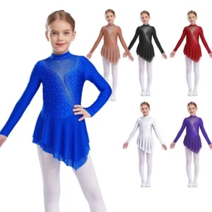 Kinder Mädchen Kleider Rückenreißverschluss Tanzkleidung Eiskunstlauf Tanzkleid Gymnastik - Bild 1 von 70