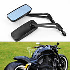 Pair of Motorcycle Mirrors 10mm Black Rectangle Rear View Side Mirrors Motorbike