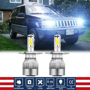 For Jeep Grand Cherokee 1993-1998 - 9004 LED Headlight Bulbs High/Low Beam 6000K - Picture 1 of 12