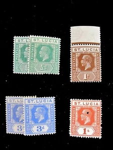 ST. LUCIA - SCOTT# 76,78,83.87 - MH - CAT VAL $17.35 - Picture 1 of 2
