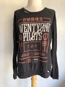 TWENTY ONE PILOTS Official TOP Clique Distressed Long Sleeve T-Shirt Size Large - Picture 1 of 4