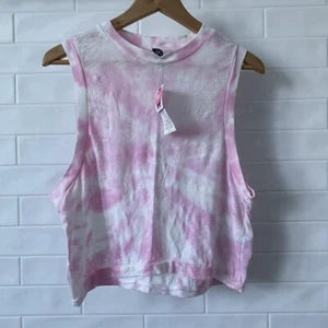COTTON ON BODY Tie Dye Pink Crop Tank Singlet - Picture 1 of 5