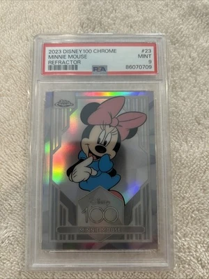 2023 TOPPS CHROME DISNEY100 REFRACTOR #23 MINNIE MOUSE PSA 9 - Image 1 of 2