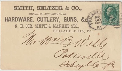 1870 Advt Cubierta Smith Seltzer Co Hardware Cubiertos Pistolas Ilustración Completa rev (J129) Foto 1 de 2