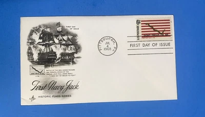 1968 FIRST DAY COVER - 6c - FIRST NAVY JACK  HISTORIC FLAG SERIES - Image 1 of 2