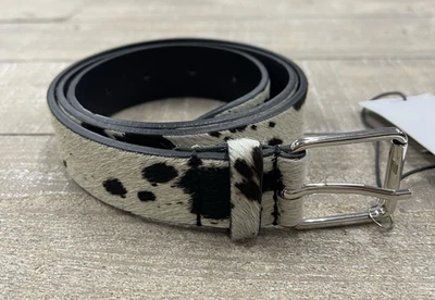 Cinturón de cuero blanco/negro con estampado de vaca IRO Paris Hiss talla: 85 nuevo con etiquetas Foto 1 de 4