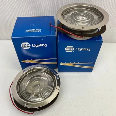 2PK New Vintage Signal Stat 4100 Series Clear Round Flange Mount Back-up Light - Image 1 of 4