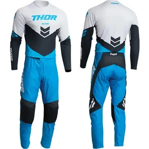 THOR SECTOR MOTOCROSS MX KIT PANTS JERSEY - CHEV BLUE MIDNIGHT BLACK - Picture 1 of 4
