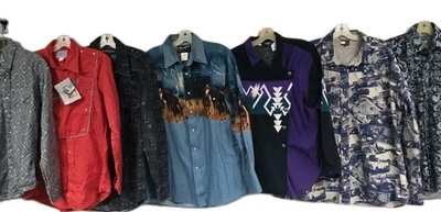 LOT OF 95 WESTERN SHIRTS SOUTHWEST VTG 80s 90s ROCKABILLY PEARL SNAPS WRANGLER - Image 1 of 4