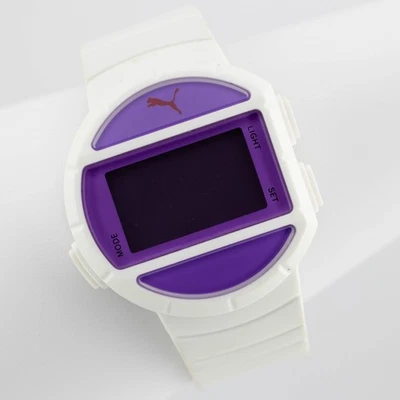 Reloj digital de cuarzo para mujer PUMA tono blanco y púrpura Foto 1 de 4