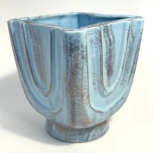 Maceta pintada a mano MCM Savoy China azul con detalles dorados de colección - Imagen 1 de 7