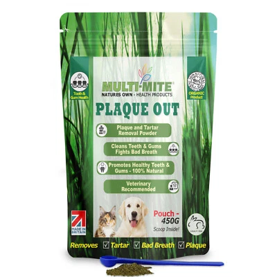 450G PLAQUE OUT Dogs and Cats Pouch Plaque Off Dogs Bad Breath Tartar Removal - Image 1 of 4