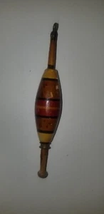 Antique painted wood and cork fishing bobber float lure red yellow black 4 3/8" - Picture 1 of 6