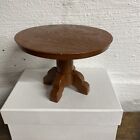 Vtg 1973 Mattel Barbie Furniture Brown Round Pedestal Table Faux Wood #7801-044