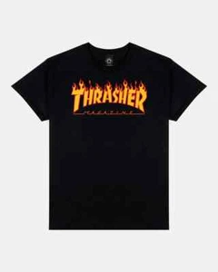 Thrasher Flame Logo Black T-Shirt Size Small - Picture 1 of 1