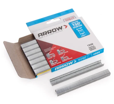 GENUINE ARROW T50 HEAVY DUTY STAPLES - (PACK OF 1250) - 6, 8, 10, 12, 14mm