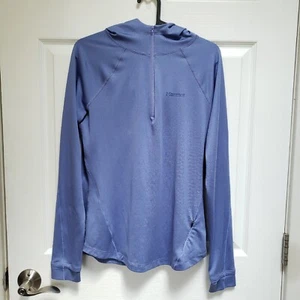 Marmot Lavender Blue Indio 1/2 Zip Long Sleeve Hooded Shirt Womens Size S - Picture 1 of 7