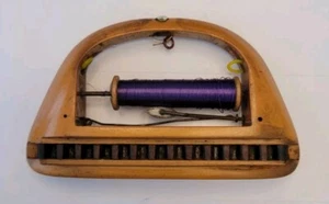 Antique Vintage Wooden Weaving Loom Shuttle Handmade Handcarved Primitive Textil - Picture 1 of 6