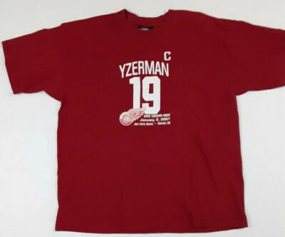Vintage Detroit Red Wings Steve Yzerman Night at Joe Louis Arena T-Shirt XL  - Image 1 of 4