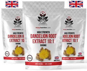Dandelion Root Extract Hi-Strength Capsules 5000mg Natural 100% Organic Vegan